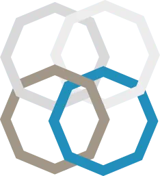 Ventec logo. Four different coloured octagons overlapping each other in the middle.